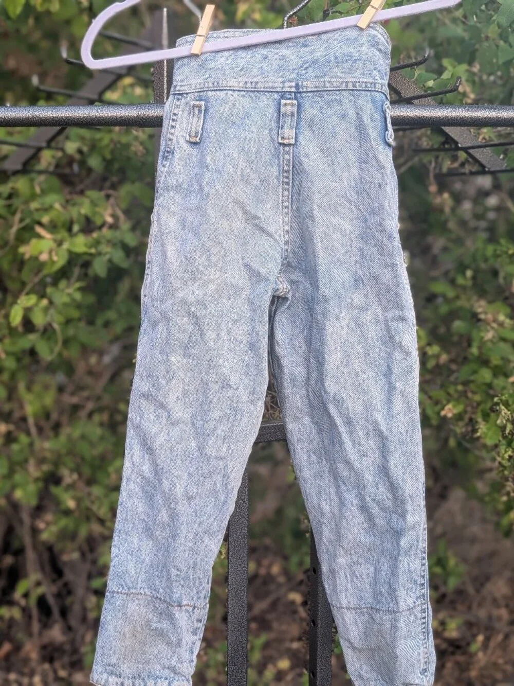 Vintage 80s Sasson Girls Size 7 Fold-Over Waist Acid Wash High Rise Jeans Cotton